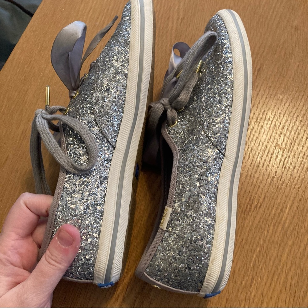 Keds Kate Spade Silver Glitter Wedding Sneaker Shoes … Gem